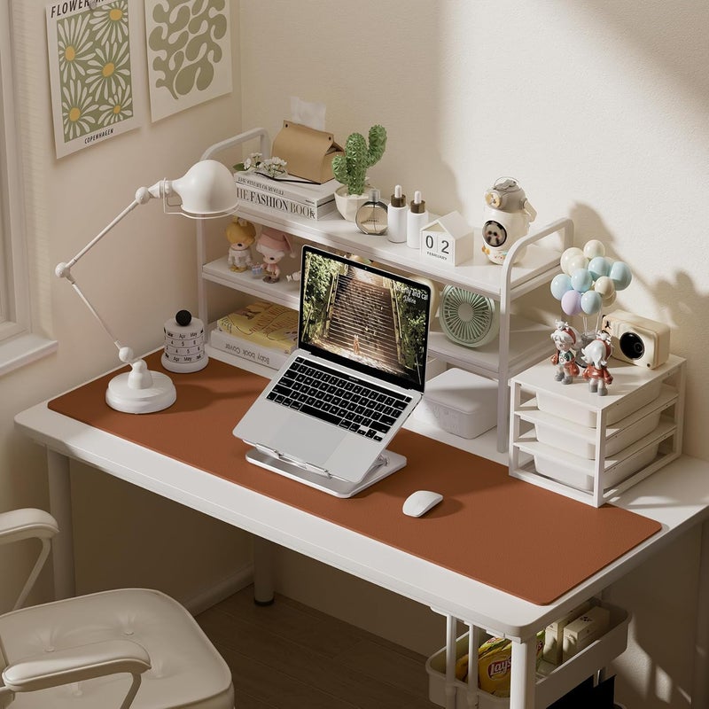 Aothia Leather Desk Pad Protector, Office Desk Mat, Large Mouse Pad, Laptop Desk Pad, Non-Slip PU Leather Desk Blotter, Waterproof Desk Writing Pad for Office and Home (Brown, 55" x 17") - Image 5